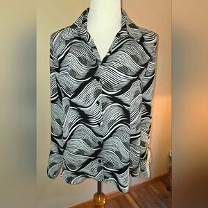 JENNIFER LLOYD WOMEN Printed Long Sleeve Button-Up Top Size: 1X